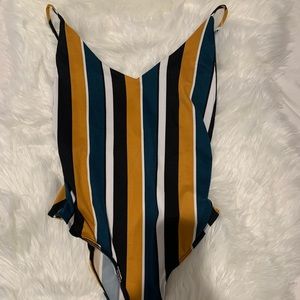 Multicolores Striped Bodysuit